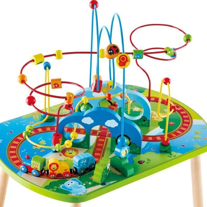Table de jeu - Hape - E3824 - Train en bois - Multicolore - 18 mois et plus-0