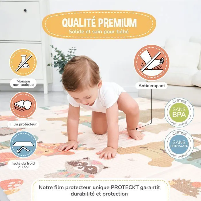 Tapis d'éveil pour bébés et enfants - 180x200x1,5cm - INDIANS | SUPERBE BEBE-4