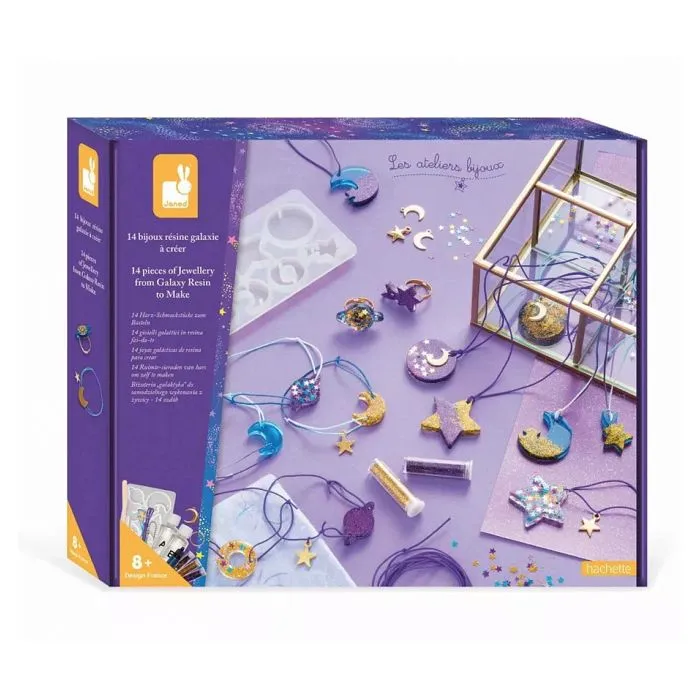 Kit Loisir Créatif Enfant JANOD - Les Ateliers Bijoux - 14 Bijoux Résine Galaxy À Créer-1