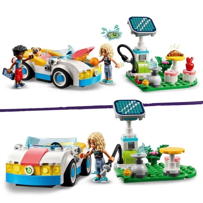 LEGO® 42609 Friends La Voiture Électrique et la Borne de Recharge, Jouet de Voiture, avec les Figurines Nova et Zac-2