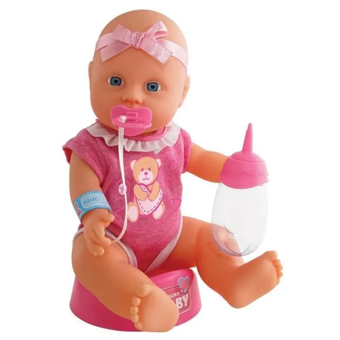 Simba - New Born Baby - Poupon 30 Cm - Boit son biberon et fait pipi - Accessoires inclus - Poupon baigneur - Dès 3 ans-0