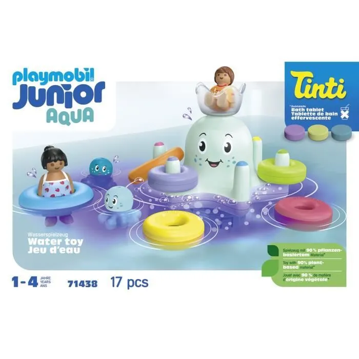 PLAYMOBIL Junior 71438 Manège pieuvre géante, Jouet pour le bain, Junior AQUA Tinti, 17 pièces, Dès 12 mois-7