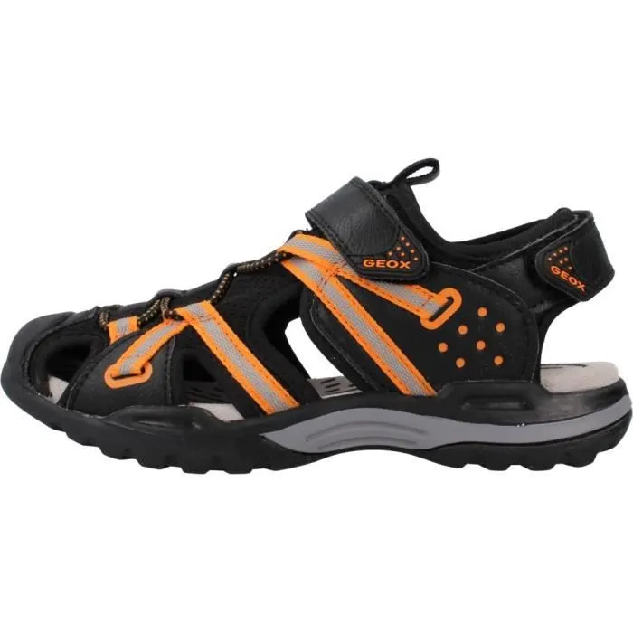 Sandale Enfant - GEOX - Borealis - Cuir Noir/DK Rouge - Scratch - Confort Exceptionnel-1