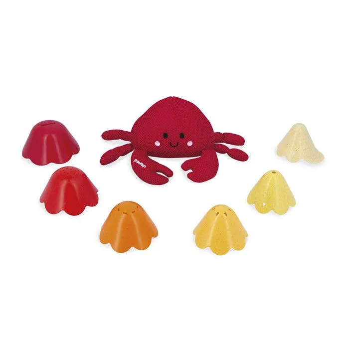 Jouet de bain - Janod - JURATOYS - Éponge Bernard l'Hermite - 6 coupelles colorées - Mixte-3