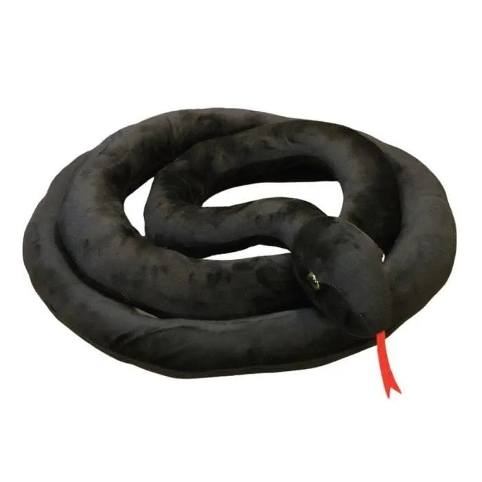 Jouet en peluche - Mascotte - Serpent Noir - 110 cm - Doux - Décoratif - Mixte-0
