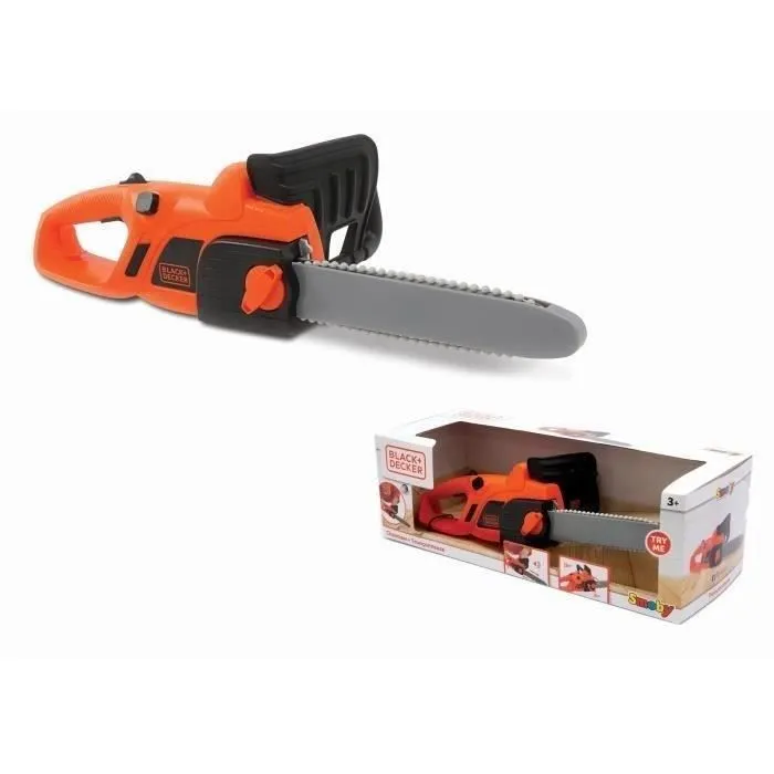 Black and Decker - Smoby - Tronconneuse électronique - Jeu d'imitation - 3 piles incluses-0