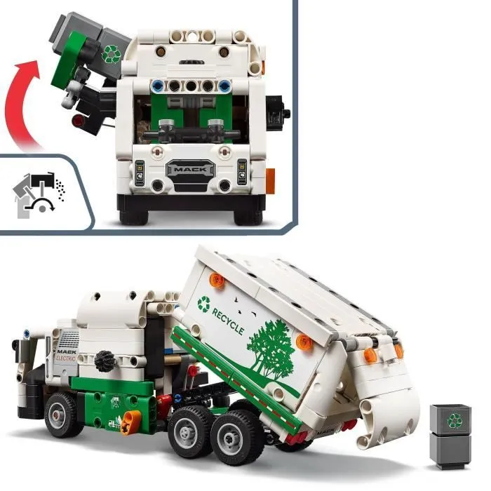 LEGO® 42167 Technic Mack LR Electric Camion Poubelle, Jouet de Camion Électrique, Véhicule de Recyclage-2
