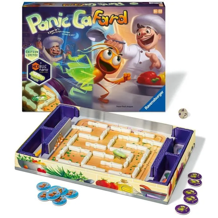Panic Cafard Phosphorescente, Jeu de rapidité rigolo, Édition 10ème anniversaire, Enfants et Parents, Dès 5 ans, 20973, Ravensburger-1