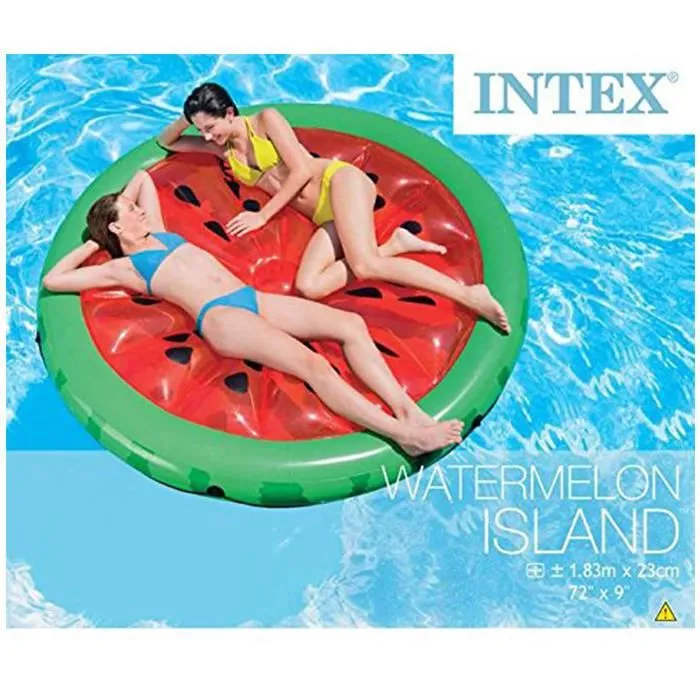 Bouée gonflable pastèque INTEX - Ø 183 cm - Pour adultes et enfants à partir de 14 ans - Corde de pourtour-1
