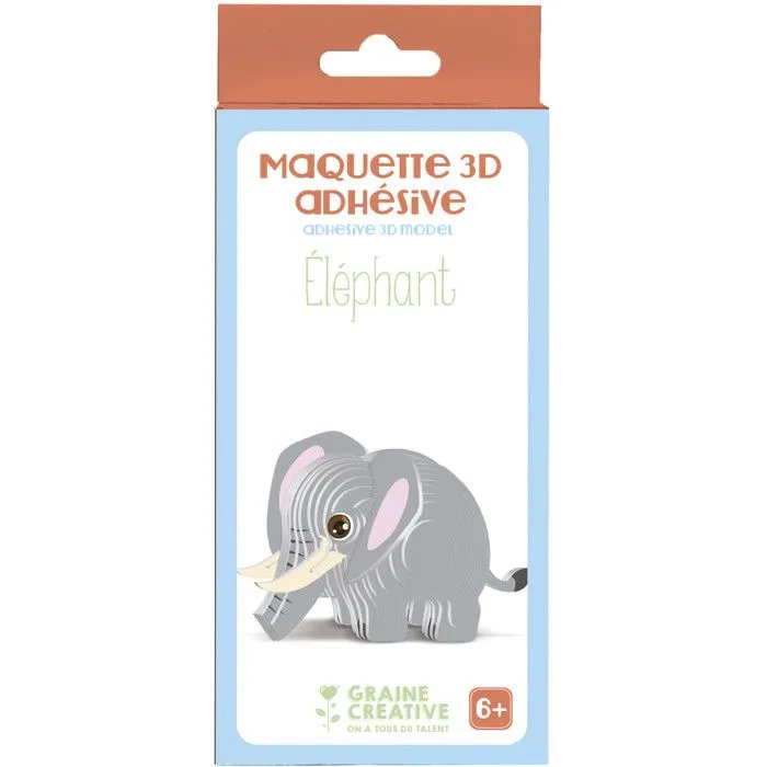 Elephant - Maquette en bois 3D-1