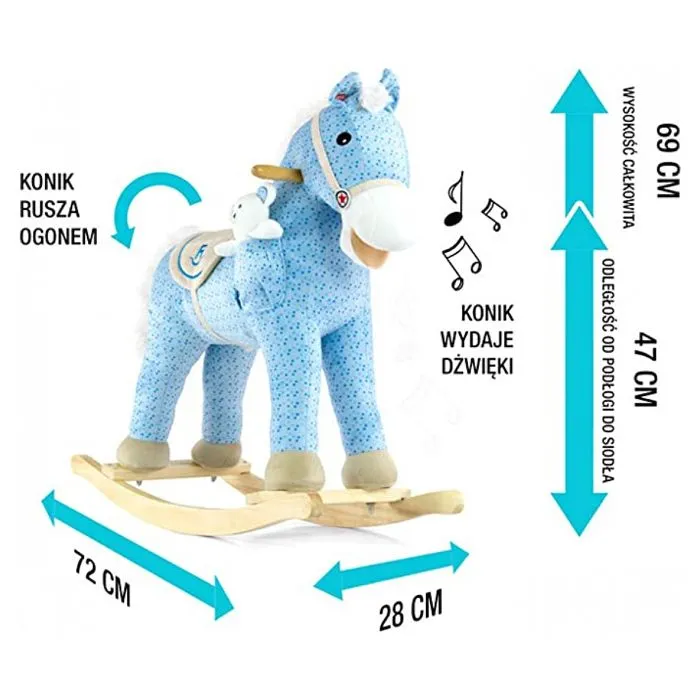 Cheval à Bascule PONEY BLEU-1
