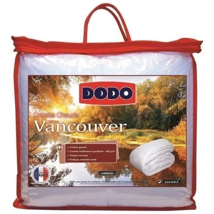 Couette chaude Vancouver - 220 x 240 cm - 400gr/m² - Blanc - DODO-6