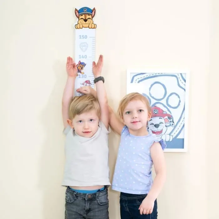ROBA Pat Patrouille Toise en Bois - Échelle de 70 à 150 cm pour Enfant - Décoration de la Chambre Bébé - Motif Chiens - Bleu / Blanc-1