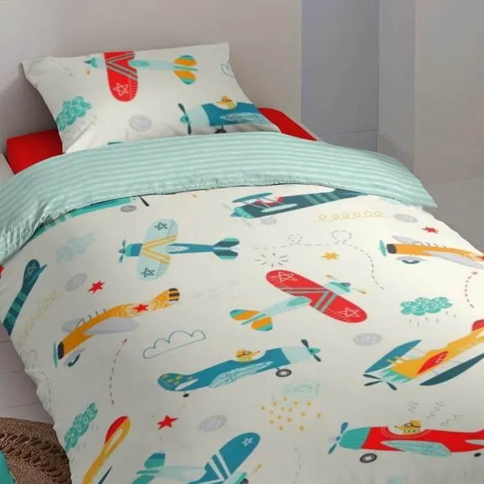 Good Morning Foxtrot - Housse de Couette - 1-personne - 140x200/220 cm + 1 taie d'oreiller 60x70 cm - Multicolore-3