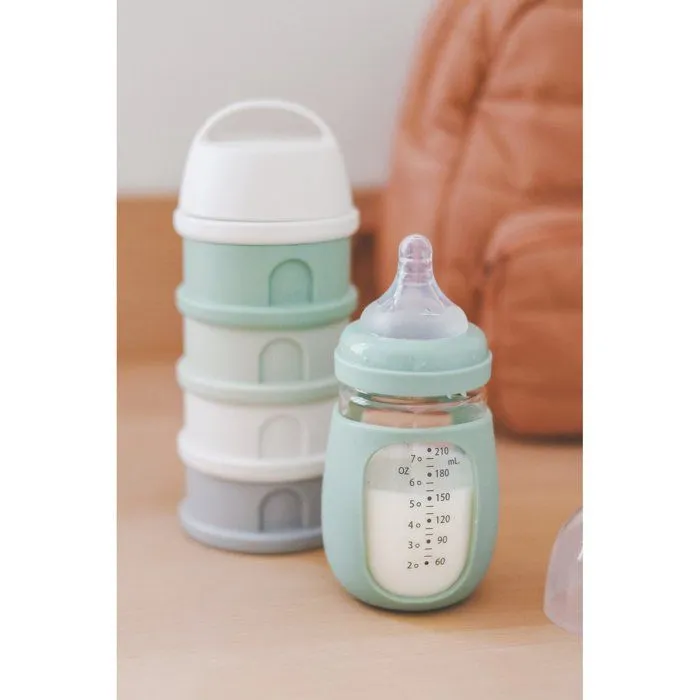 Biberon d'apprentissage en verre 2 en 1 - 210ml Vert sauge-3