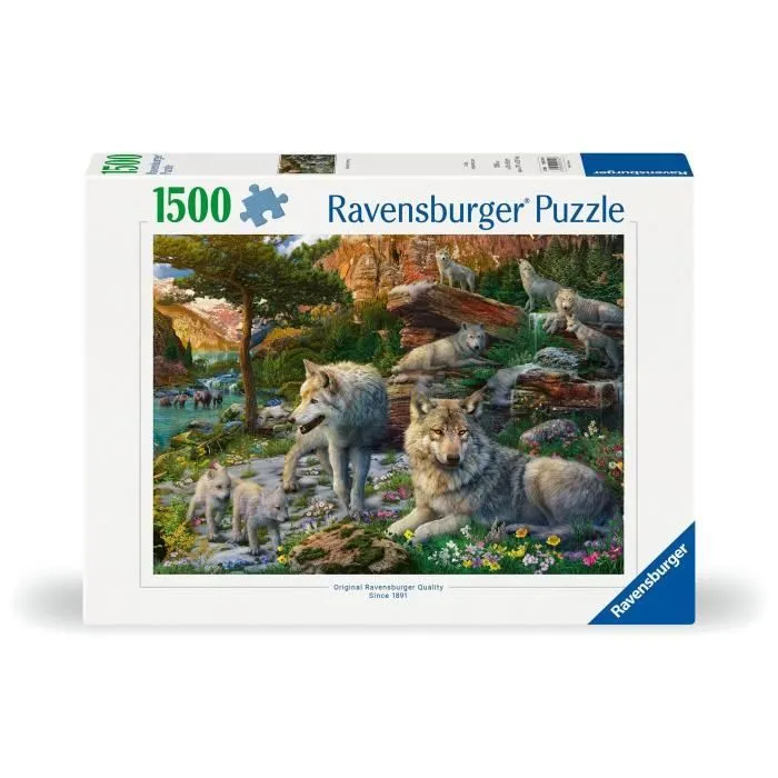 Puzzle 1500 pièces Loups au printemps, Adultes & enfants dès 14 ans, Puzzle de qualité supérieure 80x60cm, 12000719, Ravensburger-1