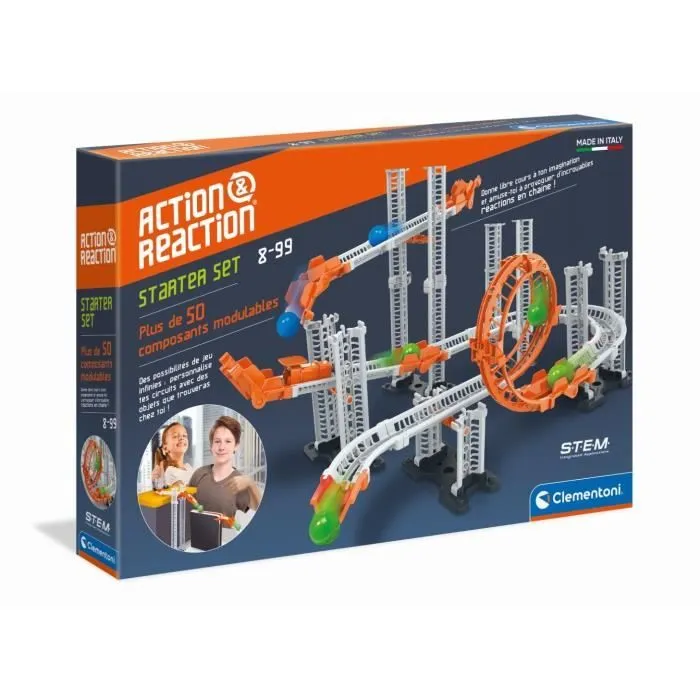 Clementoni - Action & Réaction - Coffret Starter set - Circuit bille - 50 pièces-0