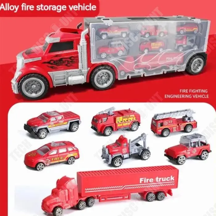 TD® Jouets voiture conteneur Stockable Enfants Grande Plastique Modèle de véhicule d'ingénierie de simulation Jouets pour garçons-3