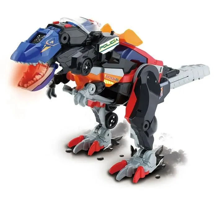 Jouet 4 en 1 Mega T-Rex - VTech - Véhicules de Secours - Effets Sonores - LED - 3 Ans et Plus-1