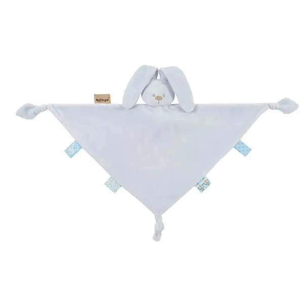 Maxi doudou - NATTOU - Lapidou - Bleu - 65 x 40 cm - Attache sucette-0