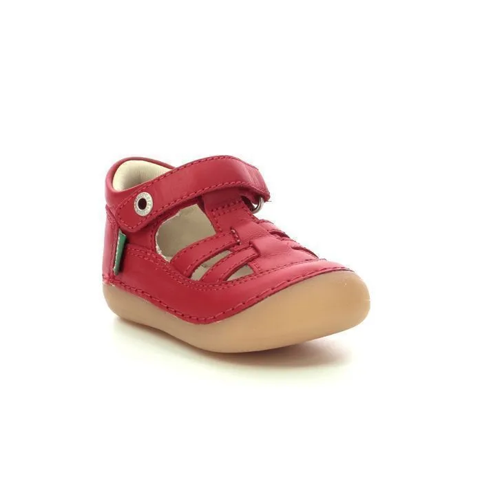 Salomés - KICKERS - Sushy - Cuir - Rouge - Fermeture Scratch-1