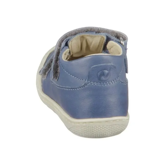 Sandales bébé - Naturino - Puffy Celeste - Bleu - Cuir - Scratch - Plat-2