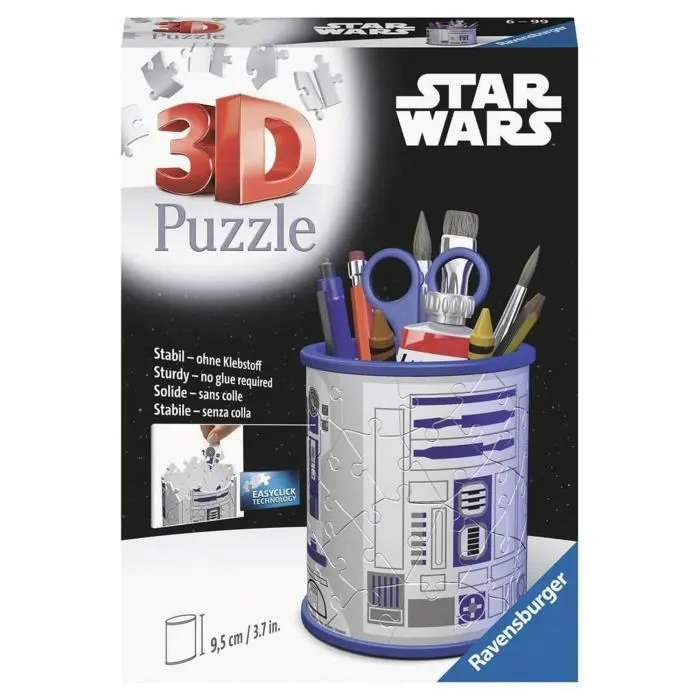 Puzzle 3D - Ravensburger - Pot à crayons Star Wars - Moins de 100 pièces - Blanc - Pour enfant-1