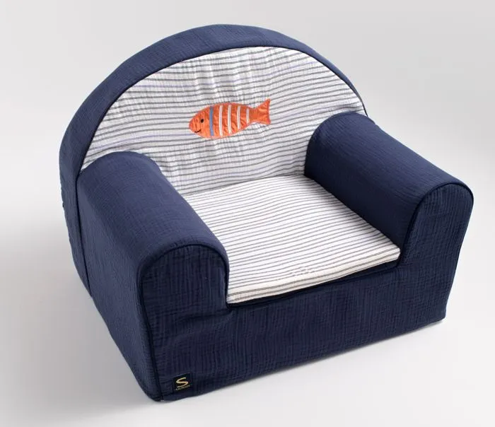 Fauteuil club enfant en gaze de coton-0