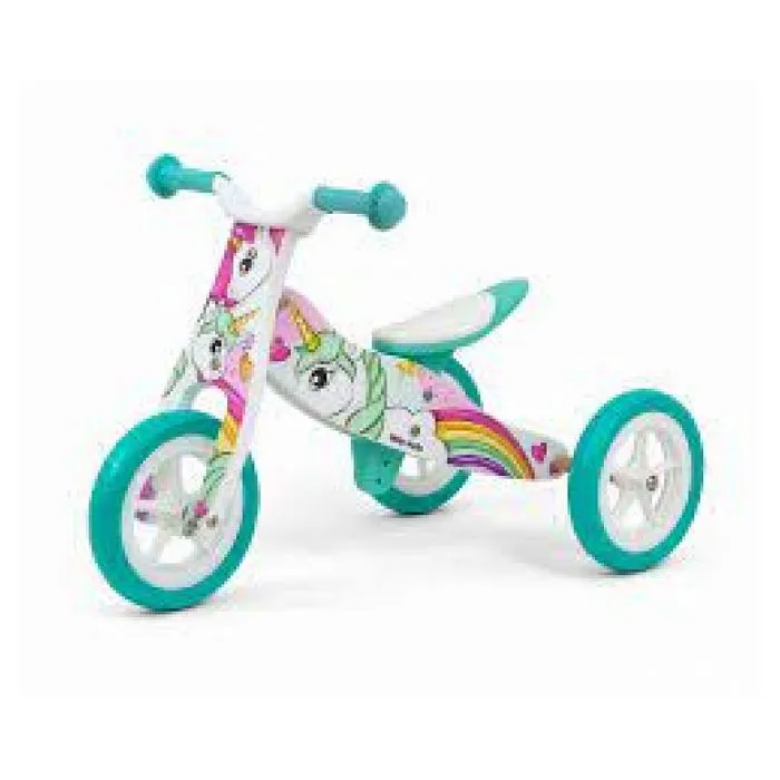 Draisienne à 3 Roues - Milly Mally - La Licorne - Blanc - 18 Mois+ - Stabilité et Confort-0
