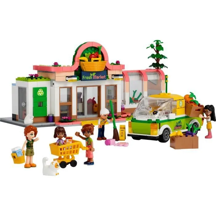 LEGO® Friends 41729 L’Épicerie Biologique, Jouet Supermarché, avec Camion & Mini-Poupées-1