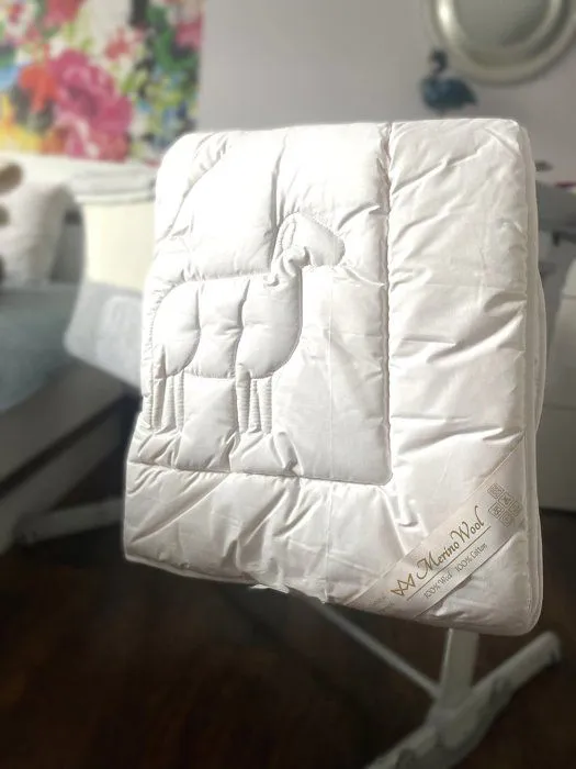 Couette en laine pour enfants, légère, douce, format 100x140 cm, 500 g/m², parfaite pour un enfant-2