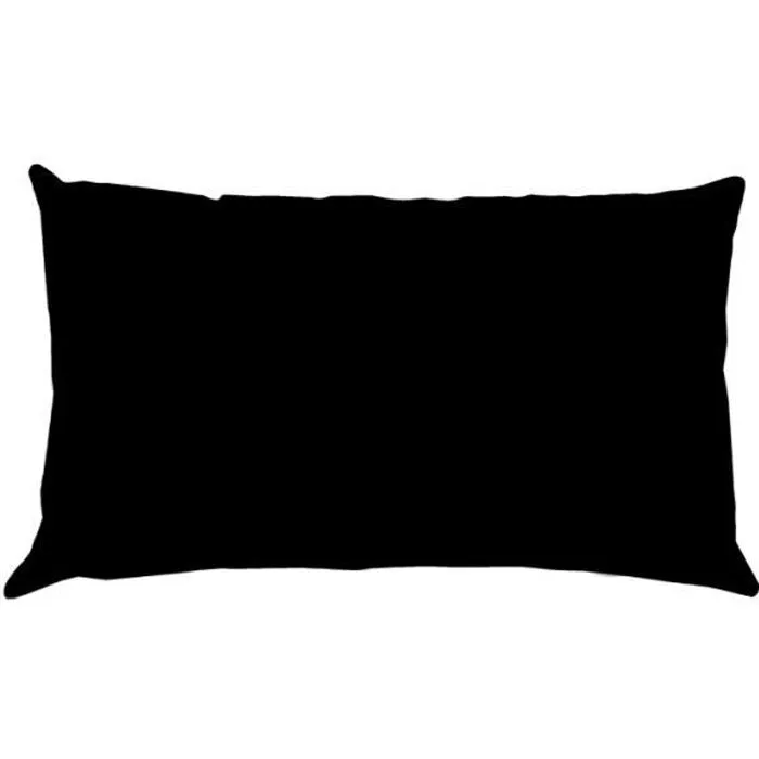 Taie d'oreiller rectangulaire Confort Noir - Couleur principale : Noir-0