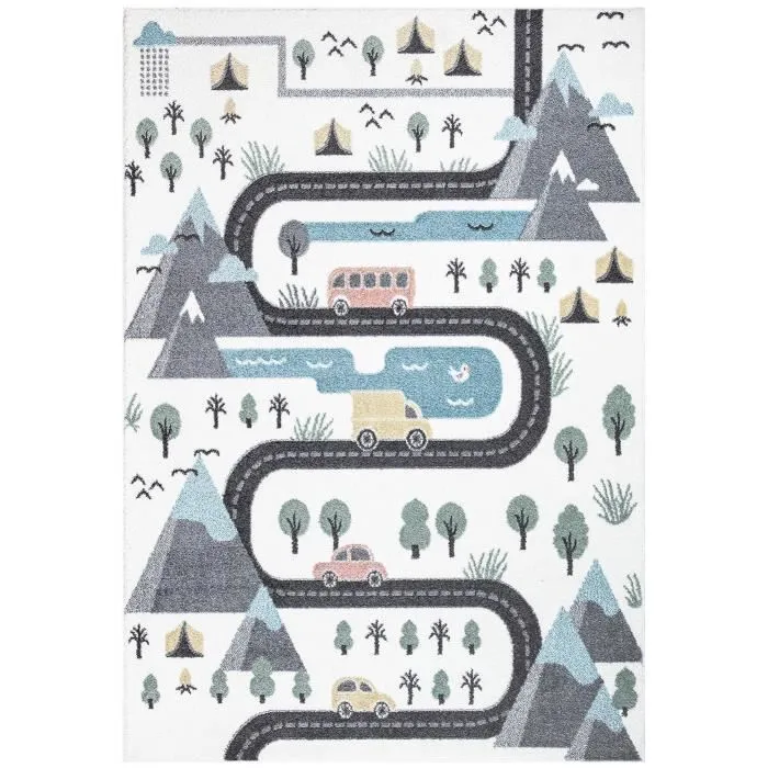 Tapis de jeu pour chambre d'enfant Routes de Montagne 140x200cm-0