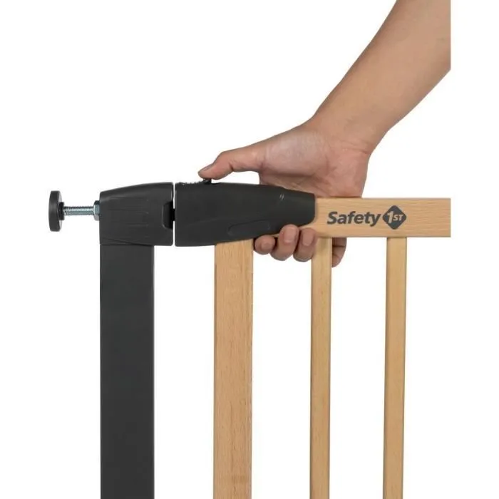 SAFETY 1ST SIMPLY CLOSE WOOD & META, Pression, 73-80 cm (Max. 94cm), sans vis ni perçage, Ouverture d'une Main, Bois et Graphite-1