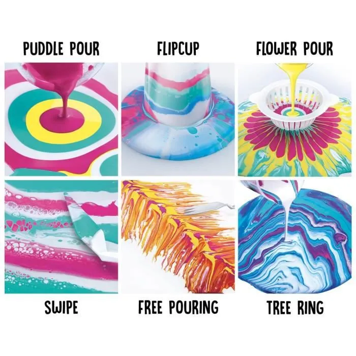 ART LAB Studio Pouring Paint Set Peinture Acrylique - Mélange les couleurs et crée des effets artistiques incroyables-3