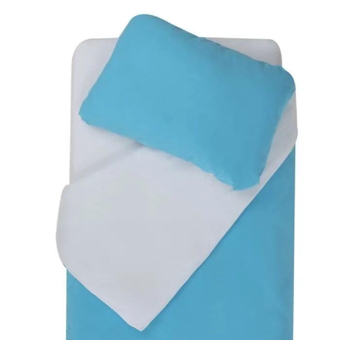 Parure de couette bicolore pour enfant Turquoise 100x140 cm-1