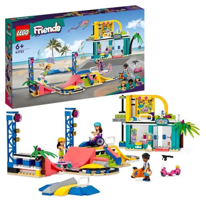 LEGO® Friends 41751 Le Skatepark, Jouet de Skateboard, avec Mini-Poupée et Scooter-0