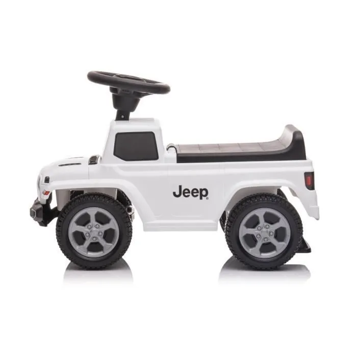 DEVESSPORT Porteur Jeep Gladiator Blanc, Licence Officielle, Volant Klaxon & Sons, Coffre Siège, 12 Mois à 6 Ans Mixte-2