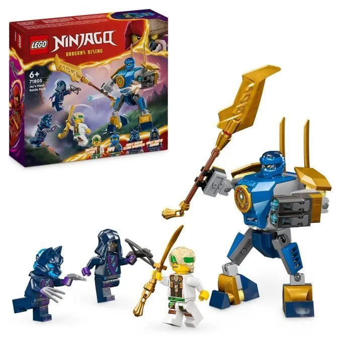 LEGO® 71805 NINJAGO Pack de Combat : le Robot de Jay, Jouet de Ninja pour Enfants avec Figurines incluant Jay-6