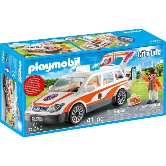 PLAYMOBIL - 70050 - City Life Les Secouristes - Voiture et ambulancier-0