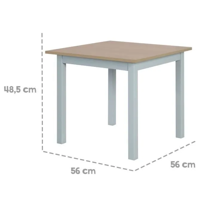 ROBA Ensemble Table + 2 Chaises Enfants Woody - Table de Jeu et d'Apprentissage - Résistants aux Rayures - Gris / Décor Bois-2