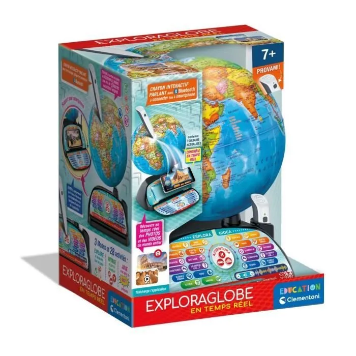 CLEMENTONI - Exploraglobe - Voyage en temps réel - 3 modes de jeu et 28 activités - Stylo Bluetooth-3