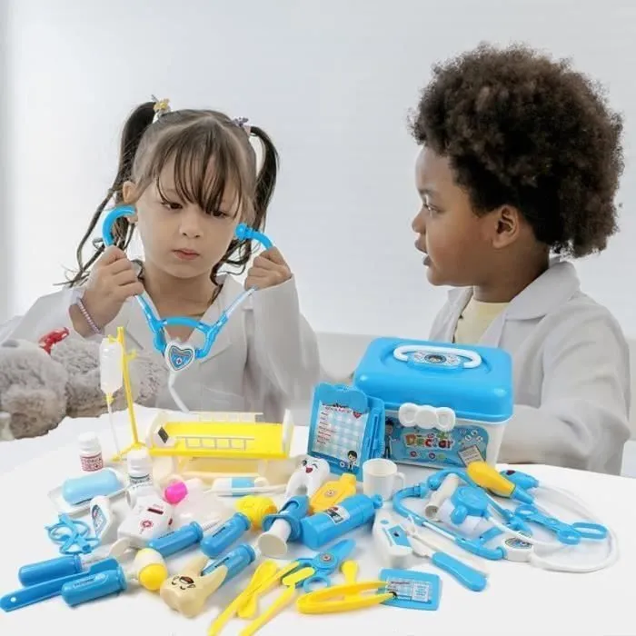 Malette Docteur Enfant, Jouets Déguisement de Jouets du Docteur Imitation avec Medecin Outils Médical, Docteur Rôle Cadeau 3-7 Ans-3