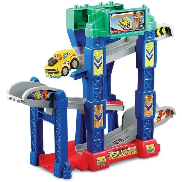 VTECH - Tut Tut Bolides Série Pro - Multi Cascades Jump & Go 4 en 1 (+ Jad, Super Cascades)-0