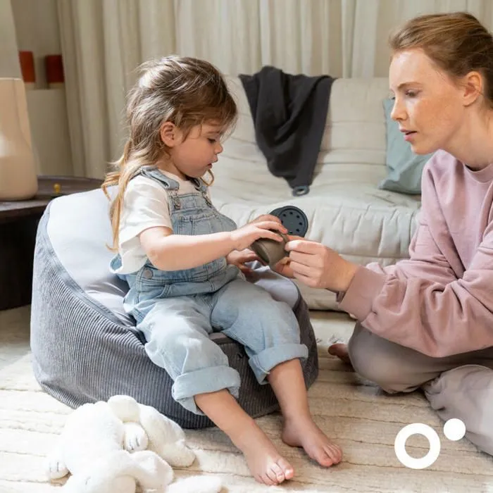 doomoo Transat bébé Seat'N Grow - Evolutif en Pouf Enfant - Dès la naissance jusqu'à 25kg, Gris-1