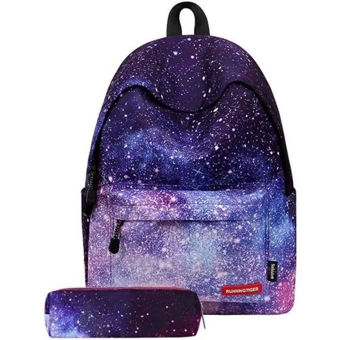 Sac à dos d'école - Cartable Scolaire - Violet - 20-35L - Fille - Primaire-0
