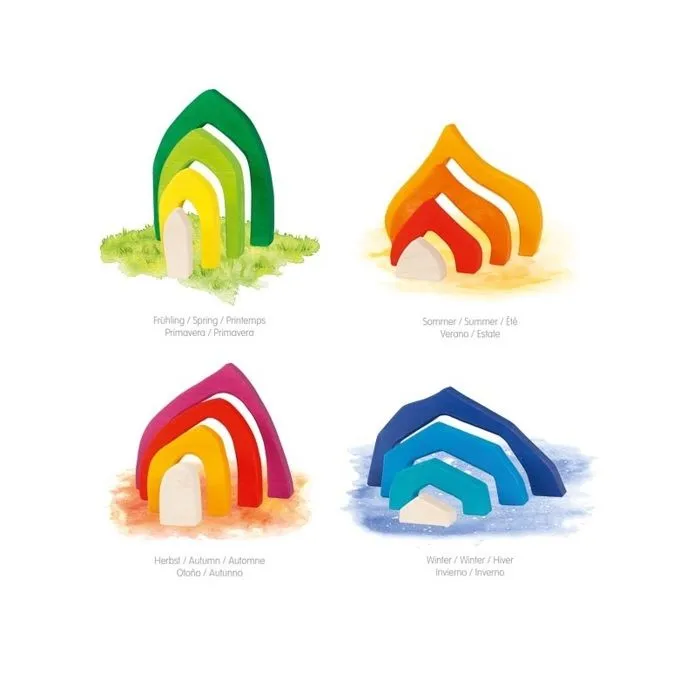 Jeu d'apprentissage - NO NAME - Blocs de construction les 4 Saisons - Mixte - 25 pièces - Texture rugueuse-0