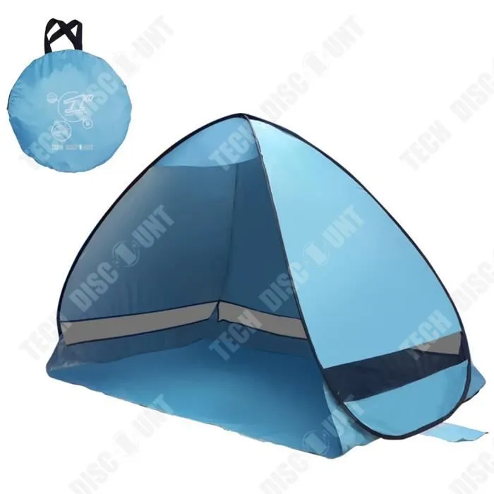 TD® Tente de parasol de plage de camping entièrement automatique de 2 mètres de long tente de camping anti-ultraviolet en plein air-0
