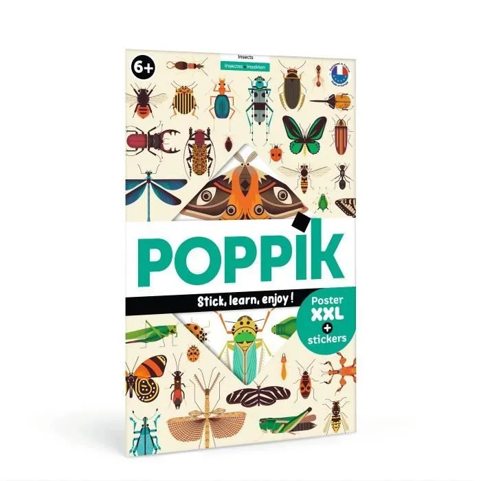 Poppik Les insectes 1 poster 44 stickers repositionnables - Bayard Jeunesse-0