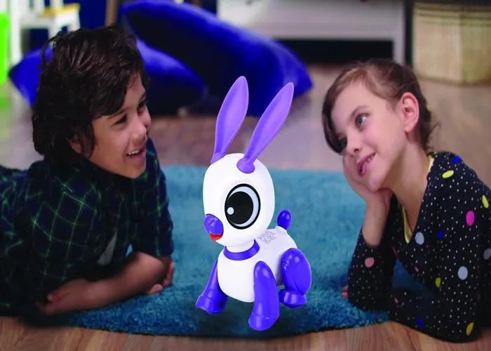 Power Rabbit Mini - Robot lapin avec effets lumineux et sonores, contrôle par claquement de main, répétition-4